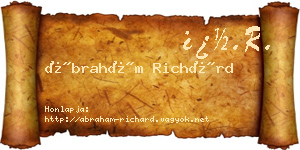 Ábrahám Richárd névjegykártya