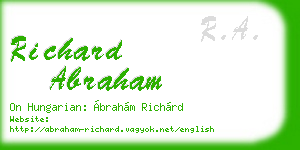 richard abraham business card